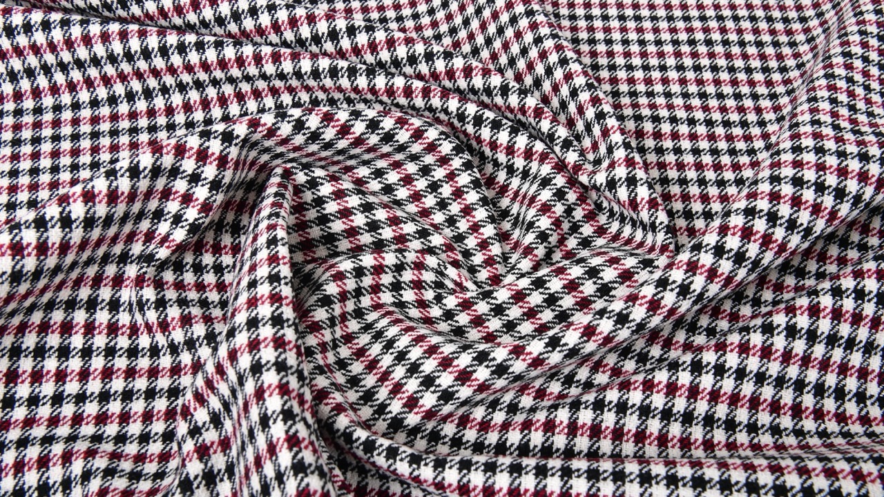 Pepita fabric red/black/white, Historic Fabrics, 2025, Porsche AG